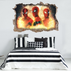 Vinilos agujero efecto 3d spider-man no way home