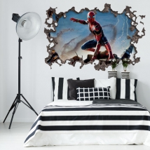 Vinilos efecto agujero pared 3d spider-man no way home