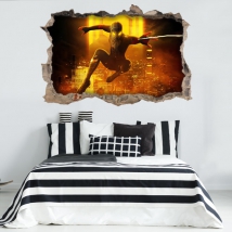 Vinilos decorativos agujero pared 3d spider-man no way home