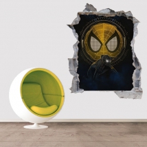 Vinilos decorativos agujeros 3d spider-man no way home