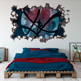 Vinilos y pegatinas efecto pared rota 3d spider-man no way home