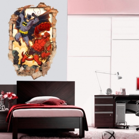 Vinilos pared rota 3d batman