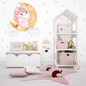 Vinilos unicornio en la luna