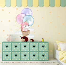 Vinilos decorativos unicornio en el globo