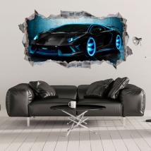 Vinilos 3d coche lamborghini tron
