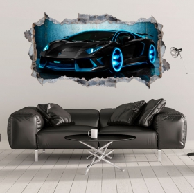 Vinilos 3d coche lamborghini tron