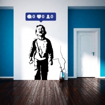 Vinilos decorativos banksy niño redes sociales