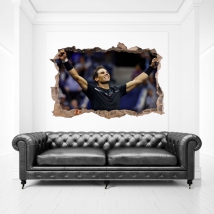 Vinilos agujero pared 3d tenis rafa nadal