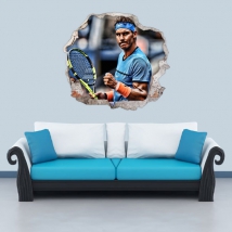 Vinilos pared 3d tenis rafa nadal
