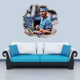 Vinilos pared 3d tenis rafa nadal