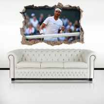 Vinilos paredes tenis rafa nadal 3d
