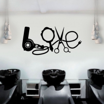 Vinilos decorativos peluquerías texto love