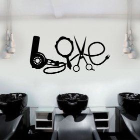 Vinilos decorativos peluquerías texto love