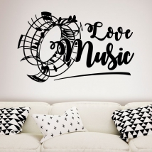 Vinilos y pegatinas pentagrama love music
