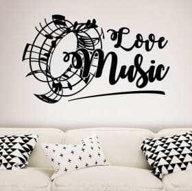 Vinilos y pegatinas pentagrama love music