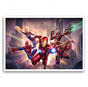 Póster papel fotográfico iron man y spider-man