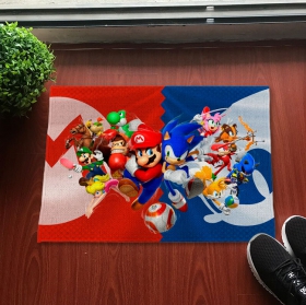 Alfombra impresa mario bros y sonic
