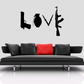 Vinilo decorativo love grafiti de banksy
