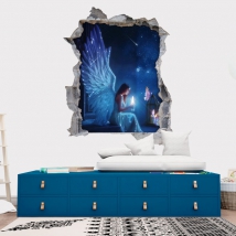 Vinilos 3d la magia de una mujer ángel
