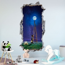 Vinilos 3d infantiles escalera a la luna