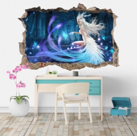 Vinilos 3d ilustración hada fantasía