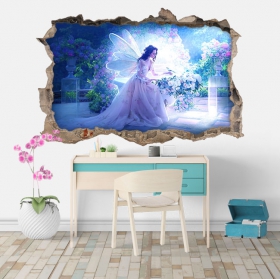 Vinilos 3d ilustración mujer fantasía