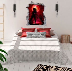 Vinilos decorativos 3d hada mágica en luna llena