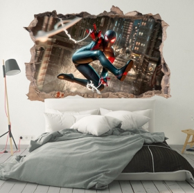 Vinilos decorativos spider-man miles morales 3d