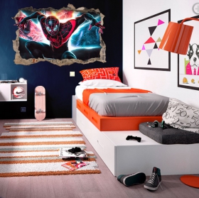Vinilos y pegatinas 3d marvel spider-man miles morales