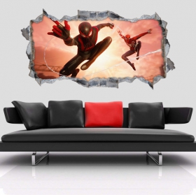 Vinilos marvel agujero 3d spider-man miles morales