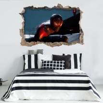Vinilos y pegatinas marvel agujero 3d spider-man miles morales
