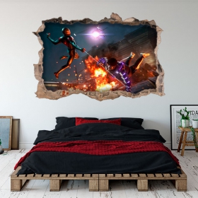 Vinilos agujero pared 3d marvel spider-man miles morales