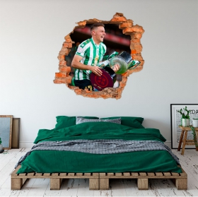 Vinilos agujero 3d fútbol real betis balompié