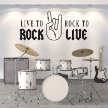 Vinilos decorativos frase en inglés rock and roll