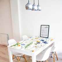 Vinilos decorativos flores para decorar mesas