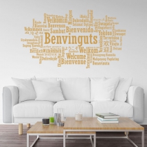 Vinilos decorativos bienvenido idiomas catalán