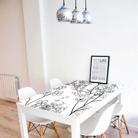 Vinilos y pegatinas flores para decorar mesas