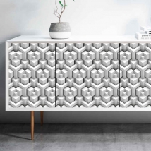 Vinilos cubos efecto óptico para muebles o armarios