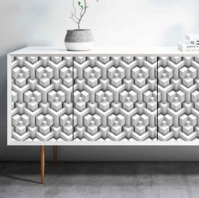 Vinilos cubos efecto óptico para muebles o armarios