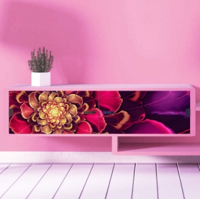 Vinilos para decorar muebles y armarios flor fractal