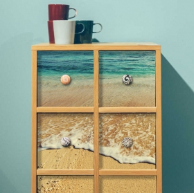 Vinilos para decorar muebles o armarios orilla de la playa