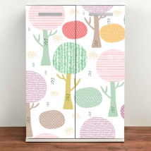 Vinilos para muebles o armarios árboles de colores