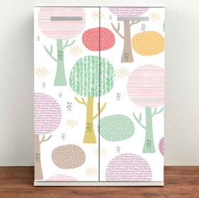 Vinilos para muebles o armarios árboles de colores