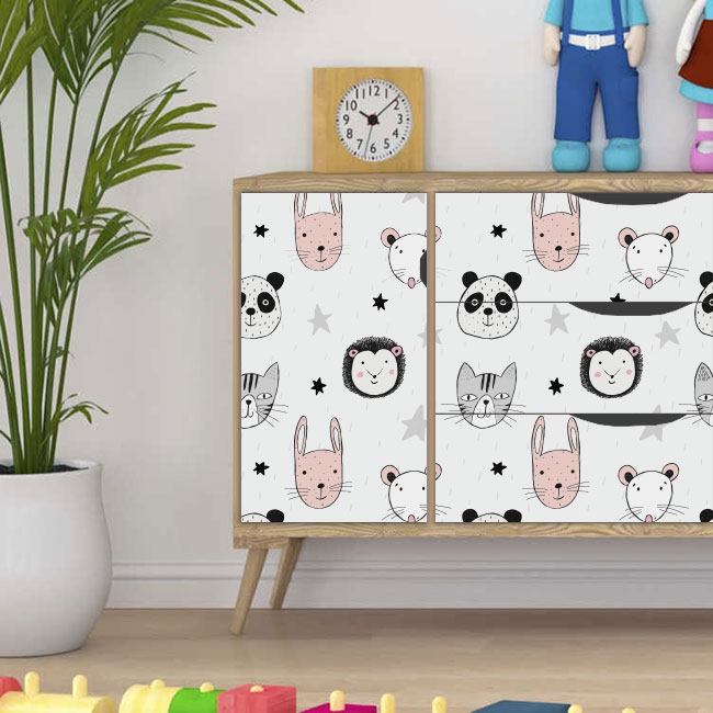 Vinilos para decorar muebles o armarios animales infantiles