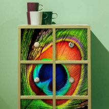 Vinilos para muebles o armarios pluma pavo real