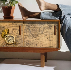 Vinilos para muebles o armarios mapamundi y brújula