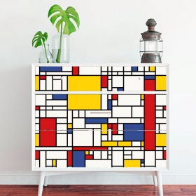 Vinilos para muebles o armarios piet mondrian