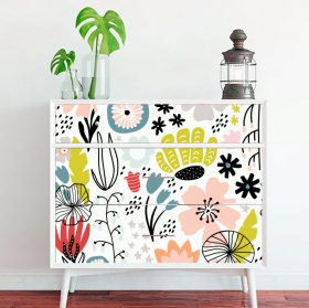 Vinilos para muebles o armarios flores de colores