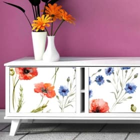 Vinilos flores para muebles y armarios
