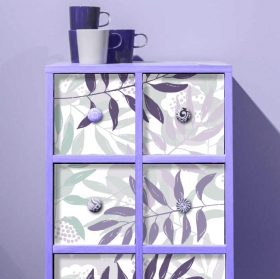 Vinilos flores y hojas para muebles y armarios